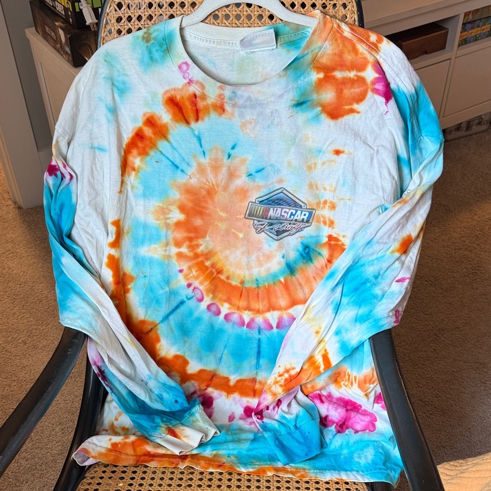 Tie-Dye Long Sleeve Shirt with Logo
